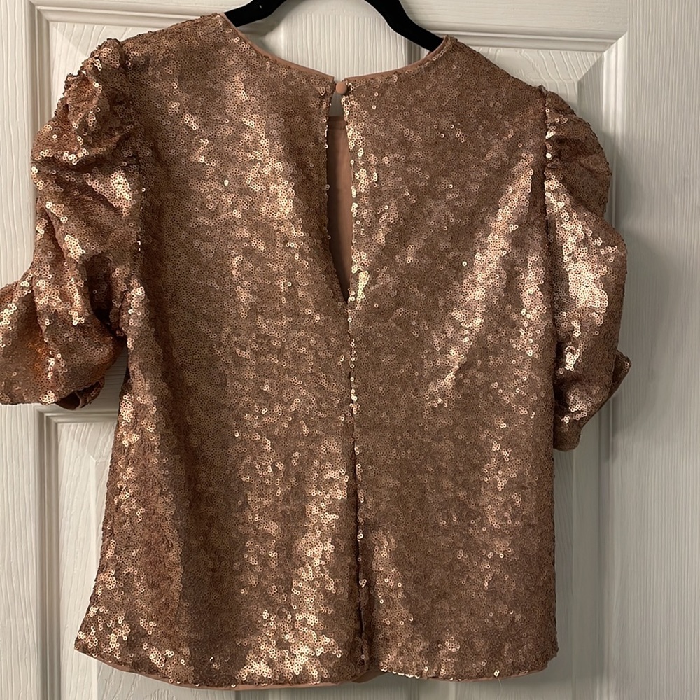 Abercrombie &Fitch Rose gold sequin top size XS - Picture 3 of 5